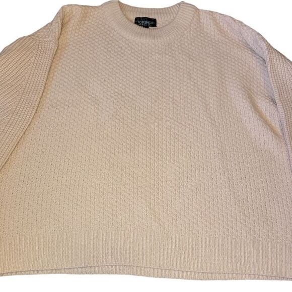 Topshop Blush Ballet Pink Split Cuff Oversized Textured Slouchy Sweater 6 - Picture 4 of 14